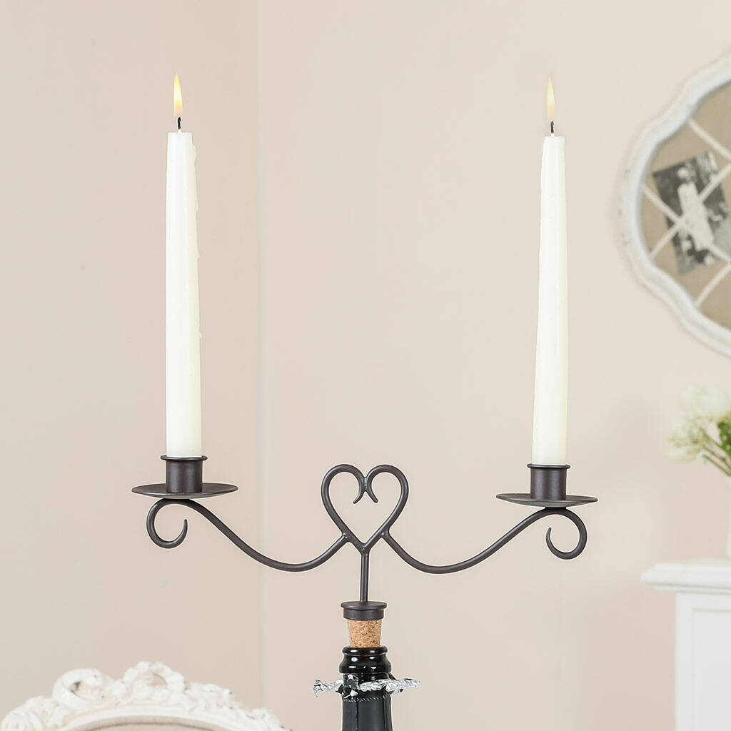 Iron Anniversary Heart Bottle Stopper And Candle Holder, 1 of 8
