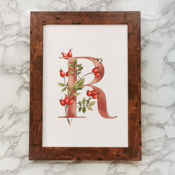 R Is For Rosehips Initial Print, Personalised, 2 of 10