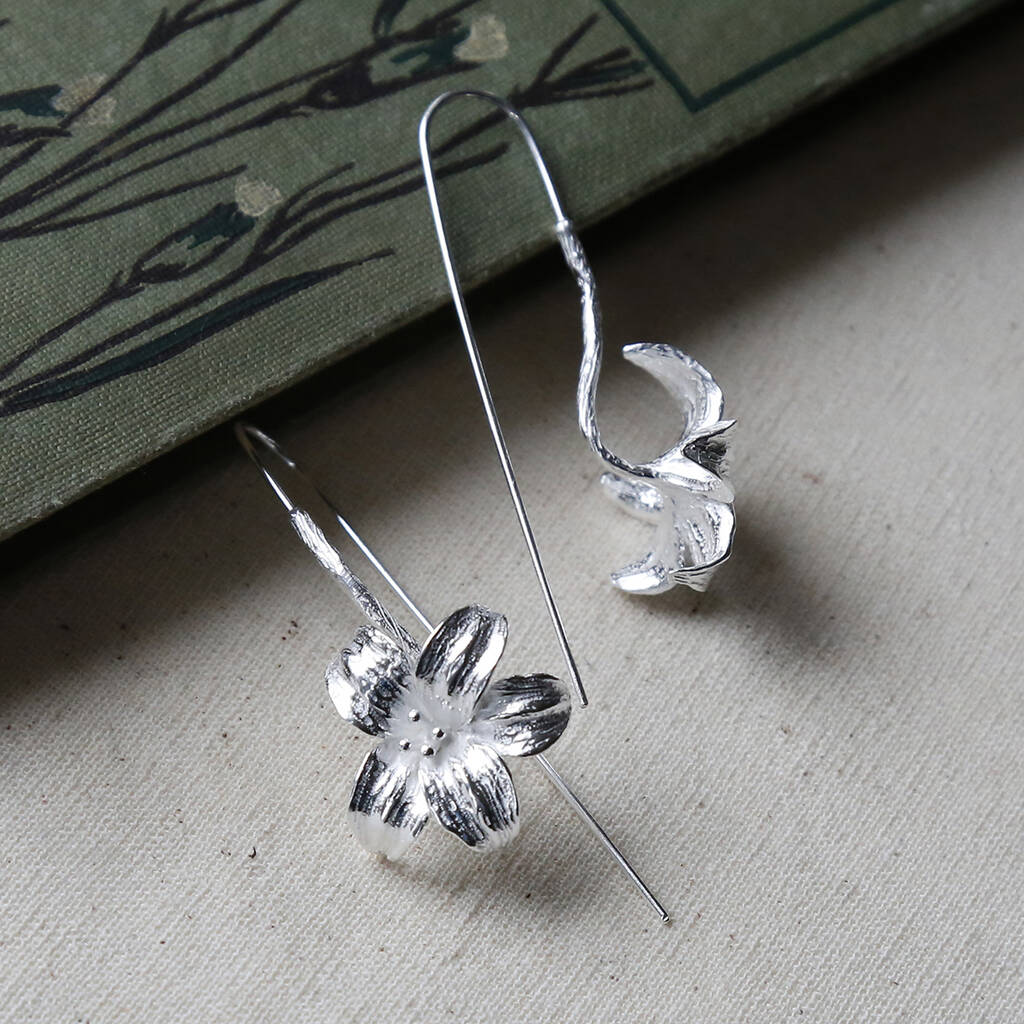 Sterling Silver Blooming Lily Statement Drop Earrings By Martha Jackson ...