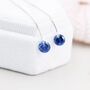 Sapphire Blue Cz Dot Threader Earrings, thumbnail 7 of 11