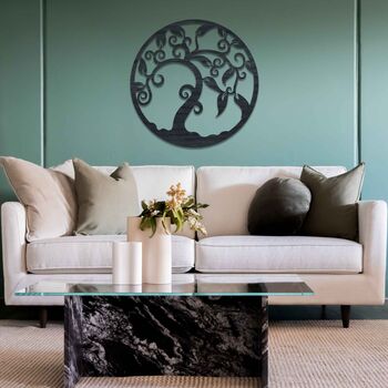 Round Wooden Tree Of Life Home Room Wall Art, 4 of 12