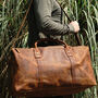 Genuine Leather Holdall Luggage Bag, thumbnail 2 of 12