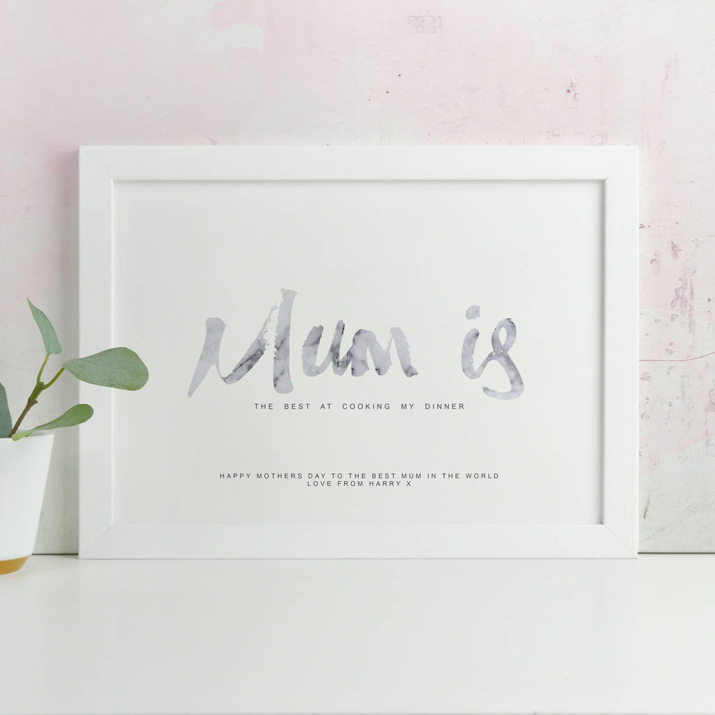 Personalised Mum Is Marble Mothers Day Print By The Portland Co