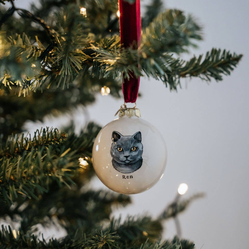 Dog Portrait Christmas Bauble, Gift For Dog Lovers By Winterhart ...