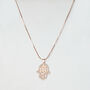 Hamsa Hand Pendant Necklace, thumbnail 4 of 5
