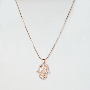Hamsa Hand Pendant Necklace, 4 of 5