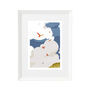 Soaring Red Kites A4 Art Print In Frame, thumbnail 2 of 4