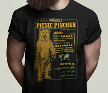 Funny Bear T Shirt 'Know Your Picnic Pincher', 5 of 6