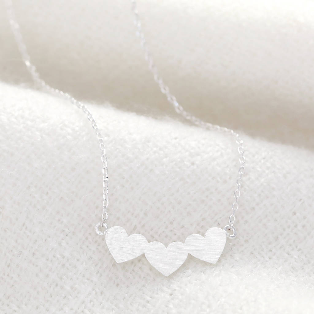 Triple Heart Pendant Necklace By Lisa Angel