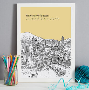 Personalised University Of Sussex Graduation Gift Print, 7 of 7
