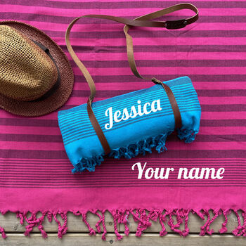 Personalised Cotton Beach Towel, Sustainable Gift, 3 of 8