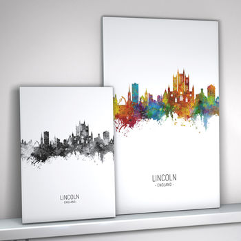 Lincoln Skyline Portrait Print And Box Canvas, 2 of 5