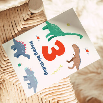 Dinosaurs Happy Birthday Card, 4 of 12