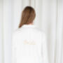 Embroidered 'Bride' Matt Satin Button Through Pyjamas, thumbnail 3 of 12