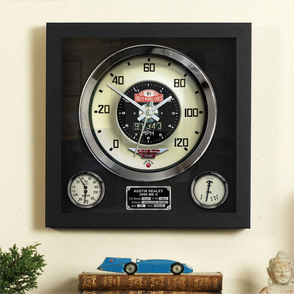 Personalised Austin Healey 3000 Monte Carlo Wall Clock, 1 of 4