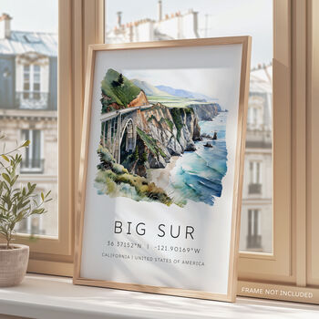 Travel Destination Card Of Big Sur California Gift Ideas For Travel, 4 of 7