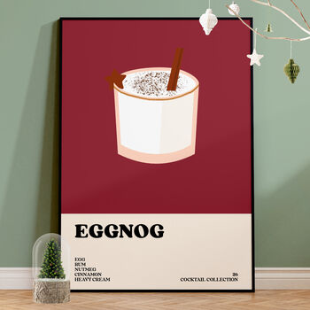 Eggnog Christmas Cocktail Print, 2 of 3