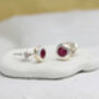 Handmade Sterling Silver Ruby Stud Earrings, thumbnail 1 of 6