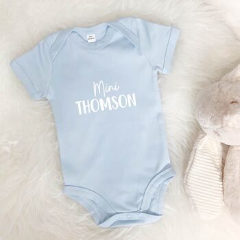 'Mini' Personalised Babygrow Gift For New Baby, 2 of 9