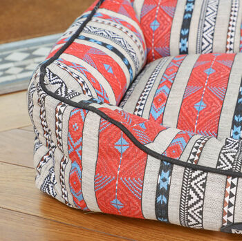 Aztec Bolstered Dog Sofa Bed, 5 of 7