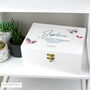 Personalised Butterfly White Wooden Keepsake Box, thumbnail 5 of 5