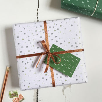 Mini Forest White Wrapping Paper, 4 of 12