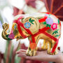 Golden Flowers 'Edo' Hand Painted Anniversary Elephant, thumbnail 1 of 12