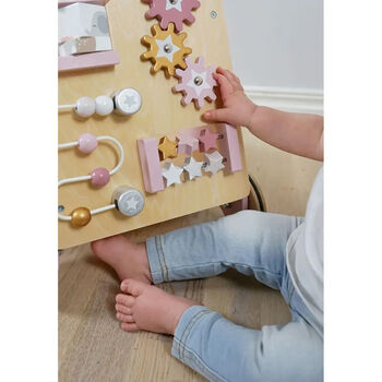 Personalised Wooden Pastel Pink Activity Walker Toy, 8 of 10