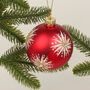 G Decor Red Glass Bauble With White And Gold Stars, thumbnail 3 of 3