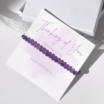 Thinking Of You Sending Love Dainty Crystal Gemstone Bracelet Gift, 4 of 7