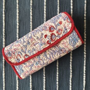 Quilted Block Print Toiletry Roll Up Pouch: Travel Kit, 11 of 12