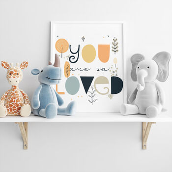 'You are so loved' Cute Scandi Monsters Kids Prints, 2 of 5
