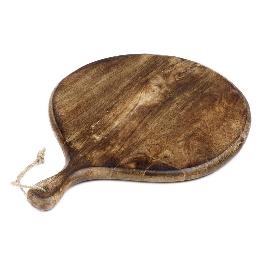 handmade mango wood round chopping board by paper high