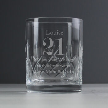 Personalised Big Age Cut Crystal Whisky Tumbler Glass, 3 of 7