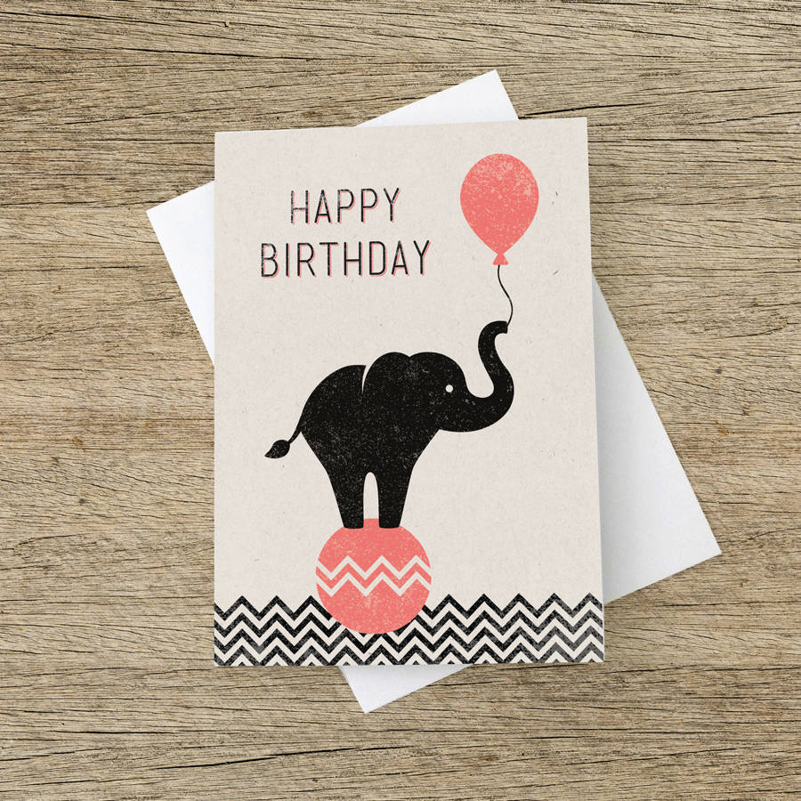 'Happy Birthday' Elephant Card