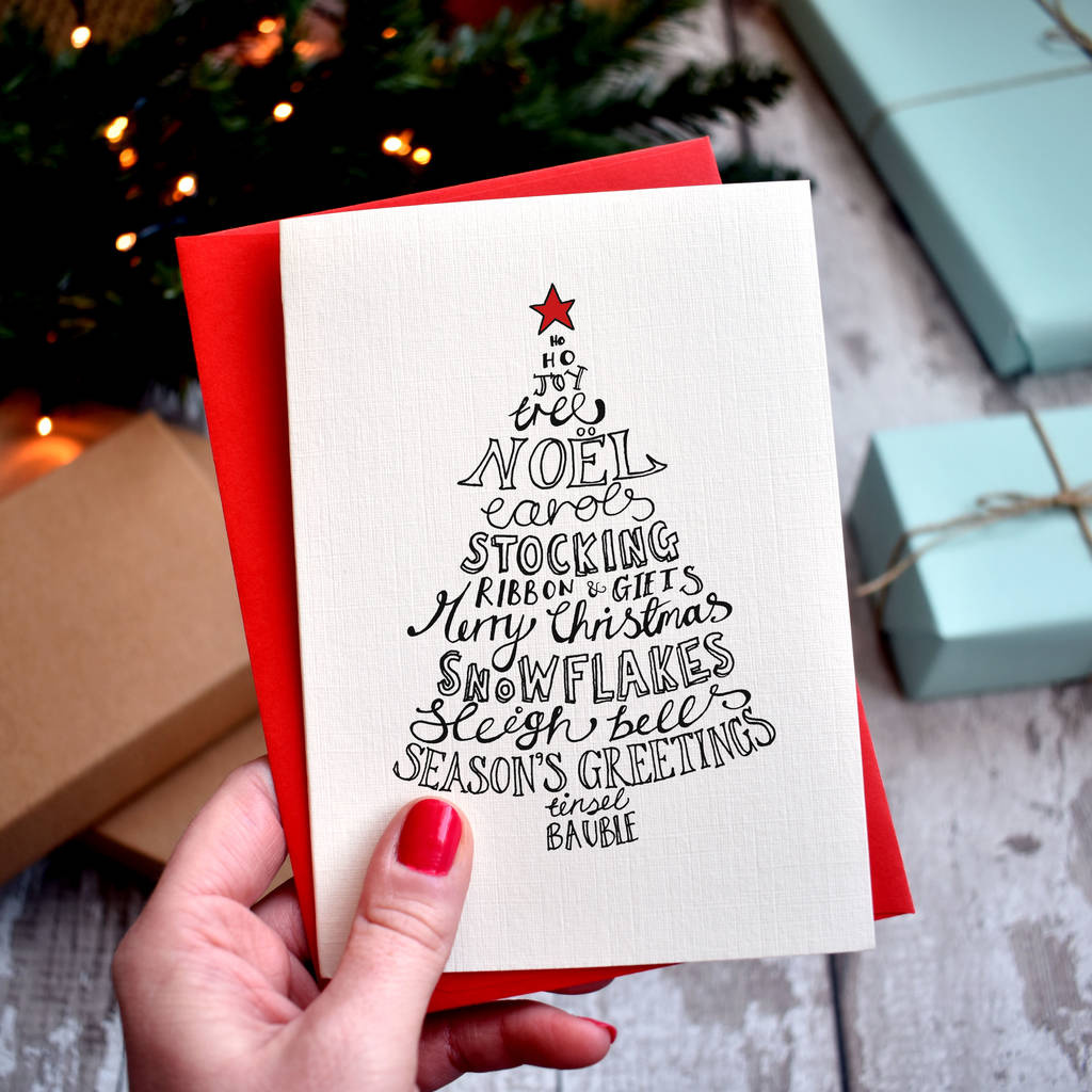 Traditional Typographic Christmas Cards Pack, 1 of 8
