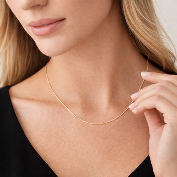 Solid 9ct Yellow Gold 1mm Spiga Wheat Chain Necklace – 16in To 20in, 3 of 5