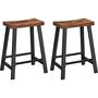 Set Of Two Bar Stools Saddled Kitchen Seat Chairs, thumbnail 3 of 8