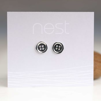 Polished Solid Silver Button Stud Earrings, 4 of 5