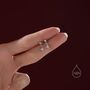 Tiny Cz Starburst Drop Stud Earrings In Sterling Silver, thumbnail 1 of 11
