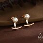 Sterling Silver Natural Freshwater Pearl And Bar Jacket Earrings, thumbnail 4 of 12