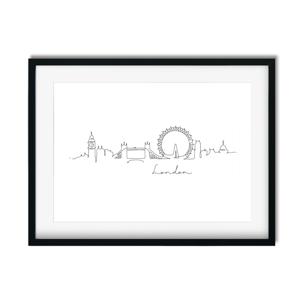 London Skyline Print – Bestselling Hand Drawn Line Art Travel Print, 1 of 4