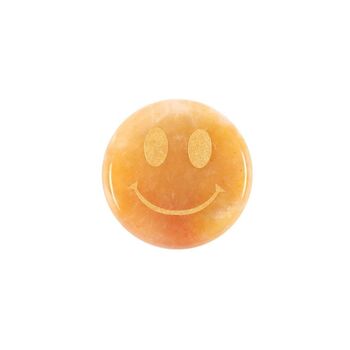 Be Brave Yellow Jade Happy Face Crystal, 3 of 5