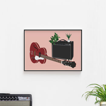 Guitar And Amp Print | Guitarist Music Poster, 5 of 10