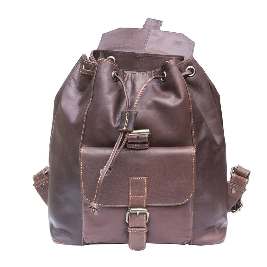 'outback' luxury leather backpack by wombat | notonthehighstreet.com