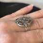 Swirl Pattern Silver Disc Adjustable Ring, thumbnail 6 of 9