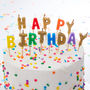 Rainbow Coloured And Gold Glitter Happy Birthday Candle, thumbnail 1 of 3