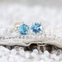 Swiss Blue Topaz Stud Earrings, thumbnail 1 of 12