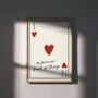 Personalised Playing Card Couples Print | Custom Quote Wall Art, thumbnail 3 of 5