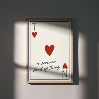 Personalised Playing Card Couples Print | Custom Quote Wall Art, 3 of 5